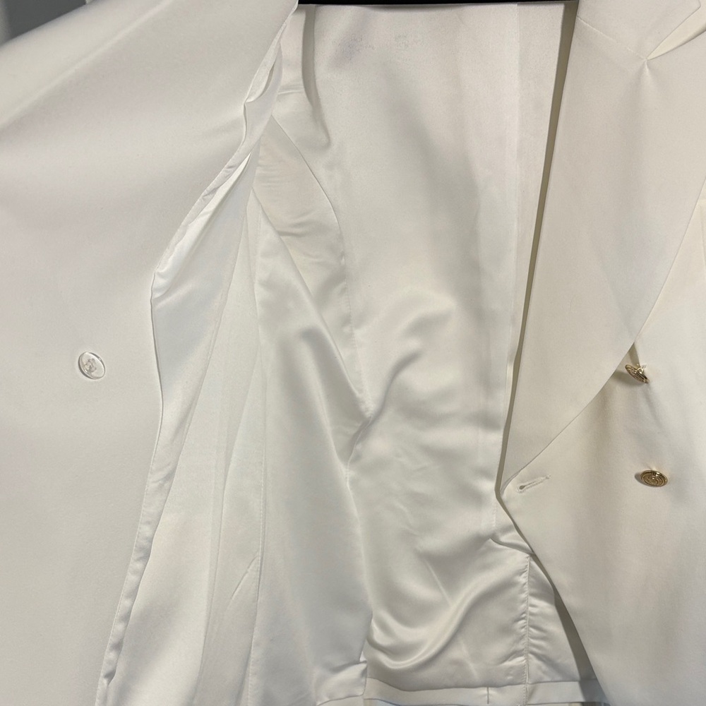 Kate & Mallory White Double-Breasted Blazer with Gold Buttons - Picture 3 of 6